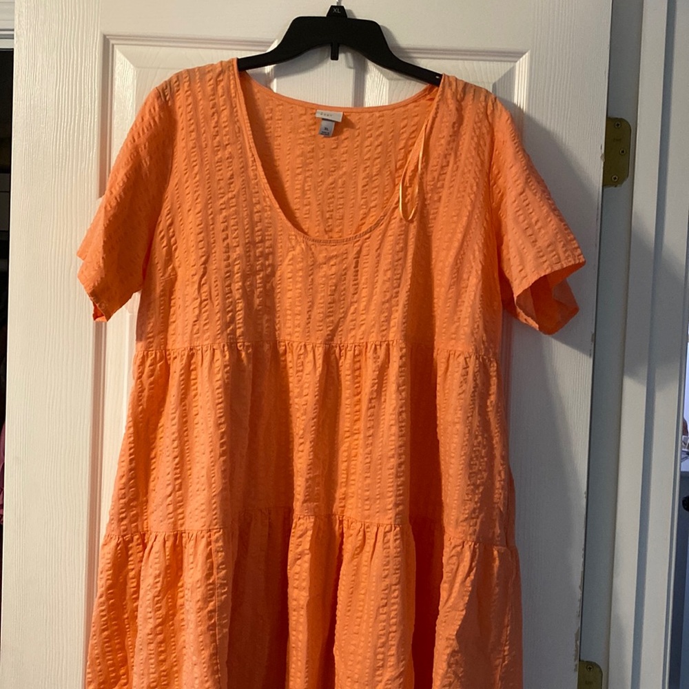 super cute peach target midi dress with pockets
